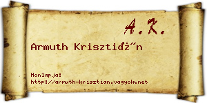Armuth Krisztián névjegykártya